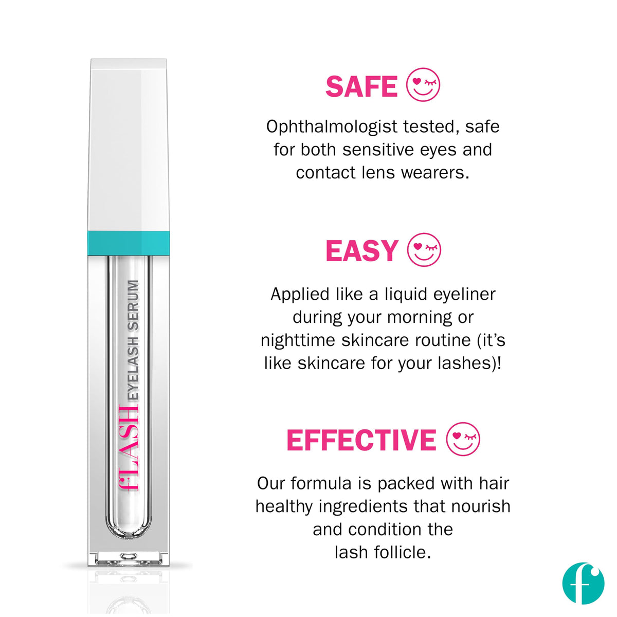 FLASHSERUM serum texture close-up highlighting smooth, non-greasy finish