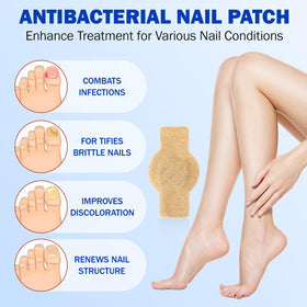 flasture patch applied on toenail overnight demonstrating comfortable wear
