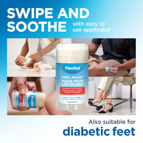 Flexitol applied to heel demonstrating targeted relief