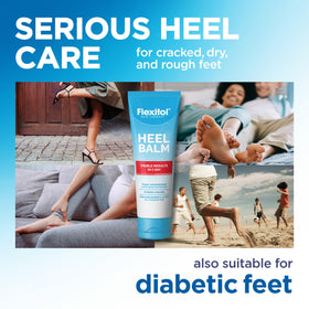Applying Flexitol heel balm in hand to show easy massage and penetration