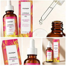 FLEXQW bottle staged with towel suggesting relaxing skincare routine benefit