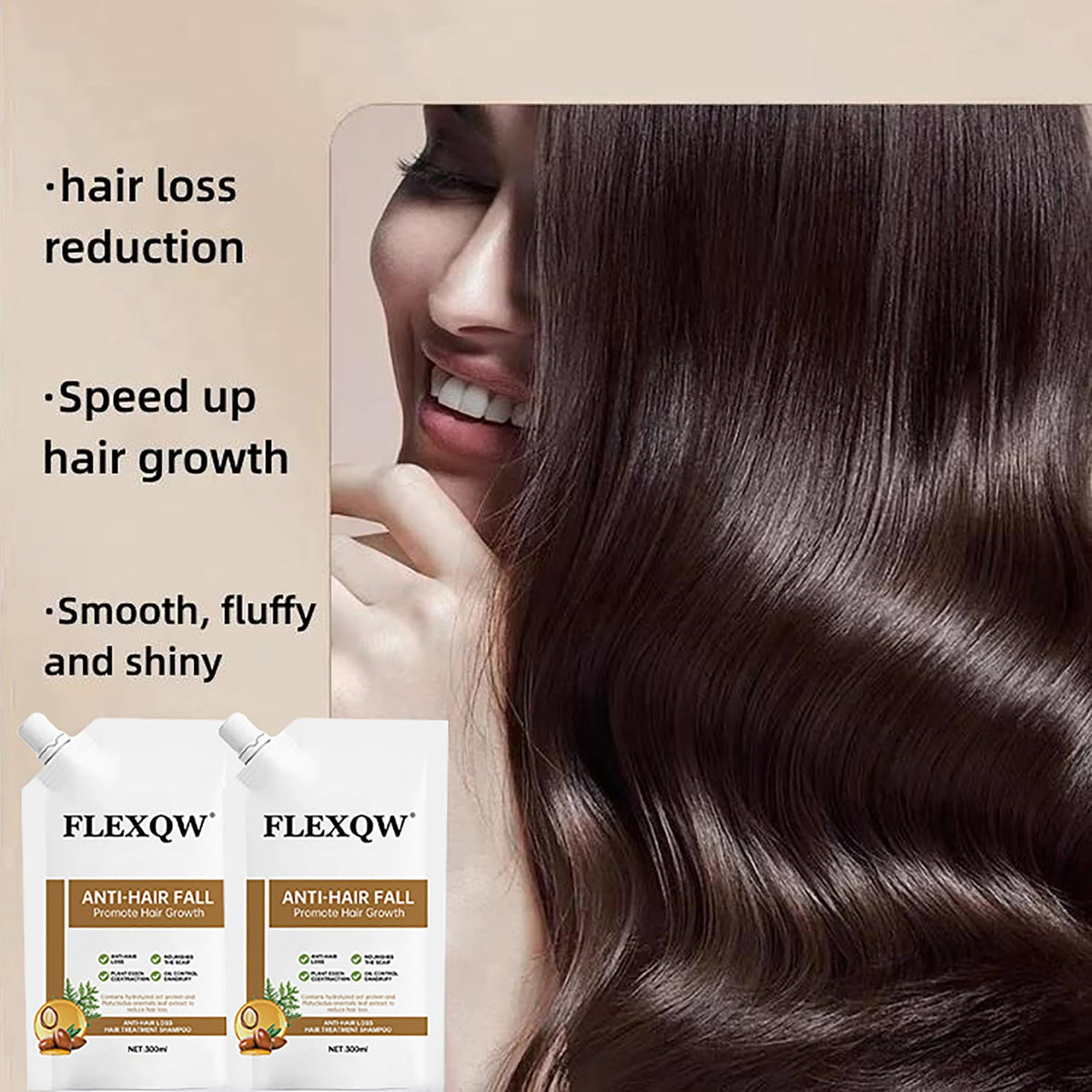 FLEXQW in-shower use showing scalp massage to reduce breakage