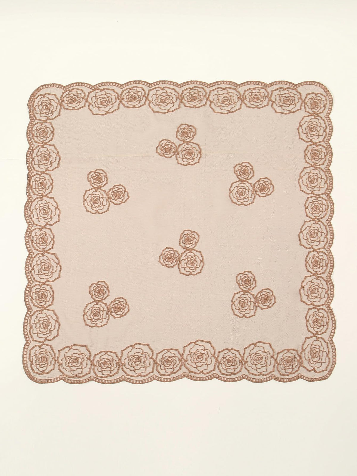 Floerns detailed floral embroidery close-up highlights delicate texture and elegance