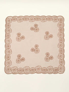 Floerns detailed floral embroidery close-up highlights delicate texture and elegance