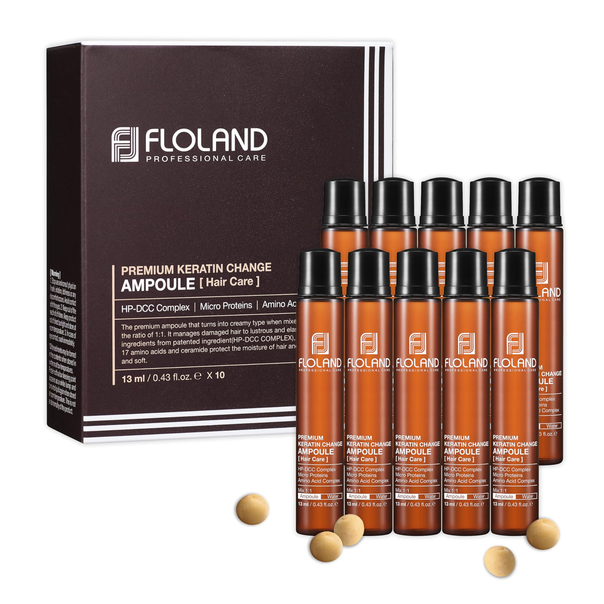 FLOLAND ampoule front packaging showing product and brand benefits