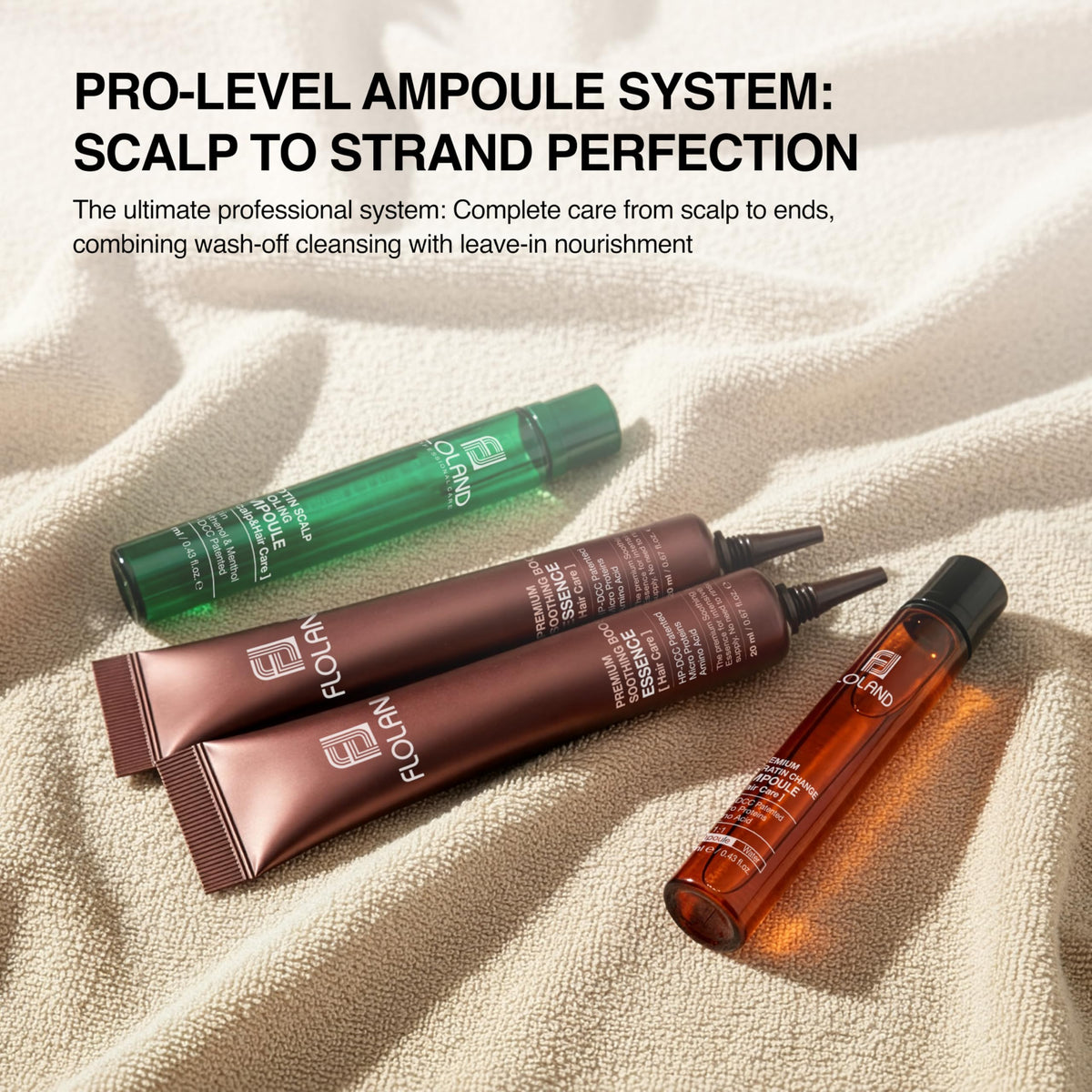 FLOLAND ampoule in bathroom lifestyle scene for at-home salon results