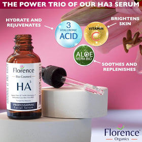 Florence applying serum to hand demonstrating smooth, non-greasy finish