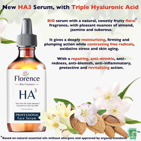 Florence bottle label close-up showing key ingredients for brighter skin