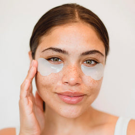 florence by mills patches applied under eyes demonstrating placement and instant refresh