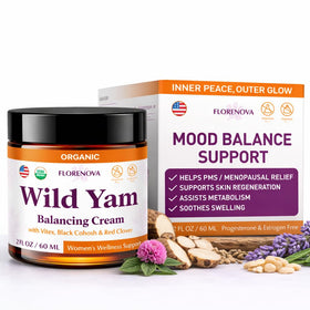 florenova front packaging showing wild yam cream for easy identification and shelf appeal