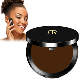 Flori Roberts compact front view showing sleek packaging and portable design benefits