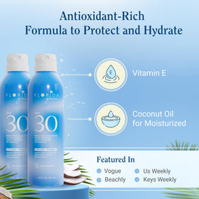Florida Salt Scrubs clear mist application drying quickly on skin