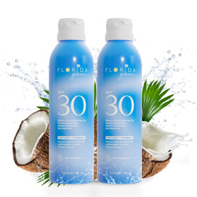 Florida Salt Scrubs front packaging showing SPF 30 and compliance