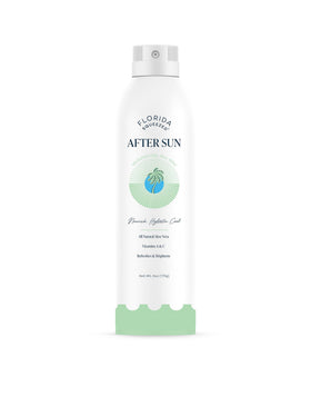 Florida Squeezed front spray bottle shown for soothing after-sun benefit