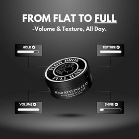 Flow Bros clay texture close-up highlighting matte finish and volume