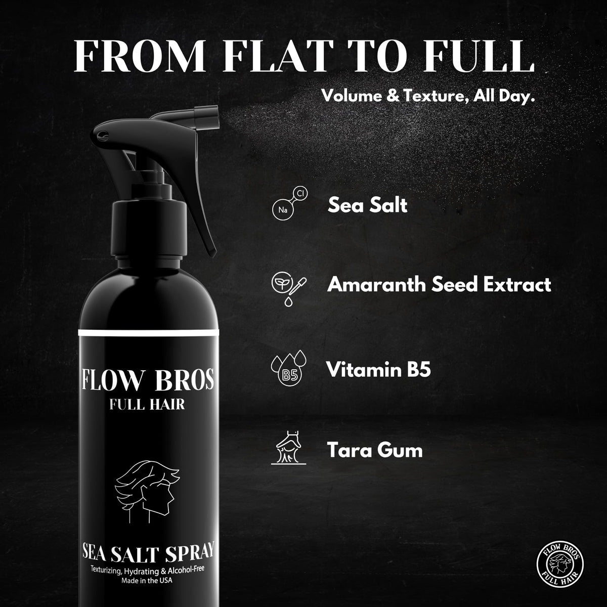 Flow Bros used on model with beachy waves, showing effortless, touchable finish
