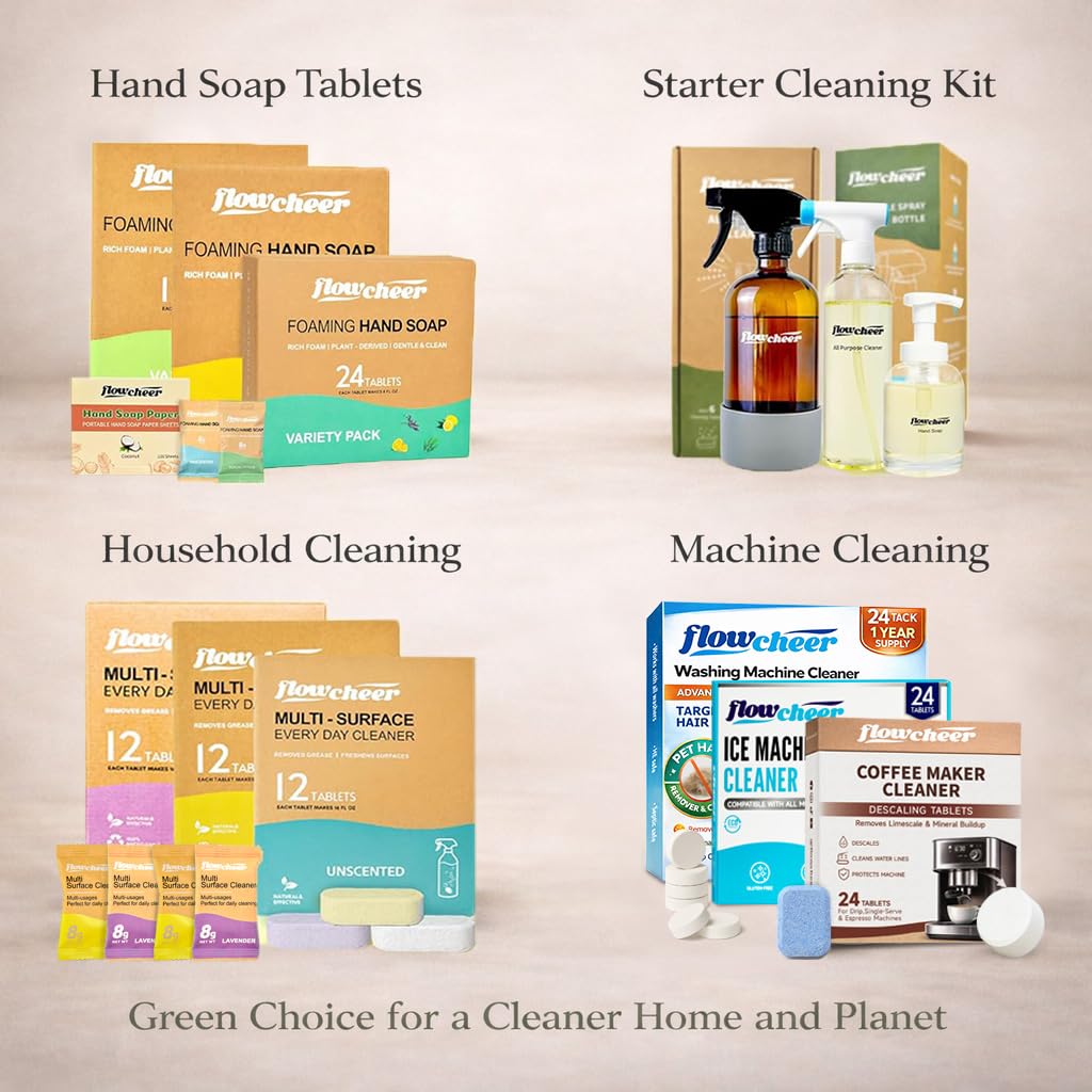 flowcheer carton with recycled packaging highlighting reduced plastic waste