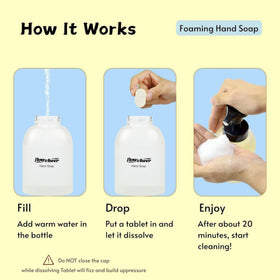 flowcheer foamy hand soap on palm providing gentle cleanse