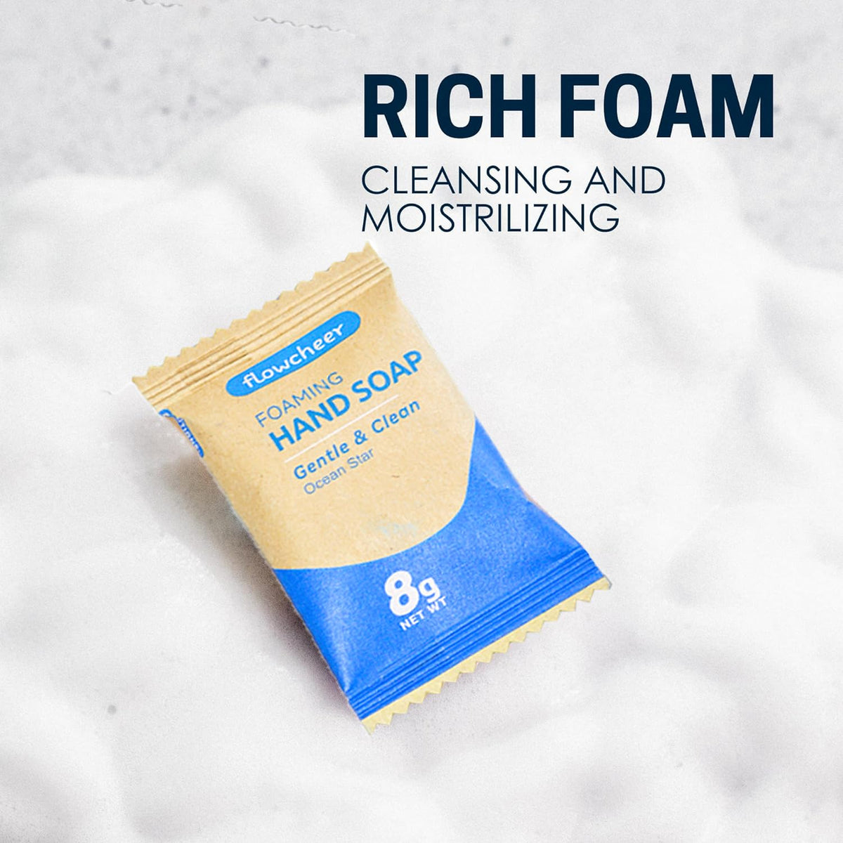flowcheer pump dispensing creamy foam in kitchen for fast handwash