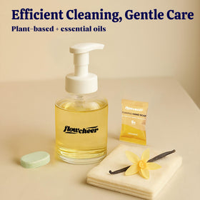 flowcheer foaming pump in use creating creamy foam for hands