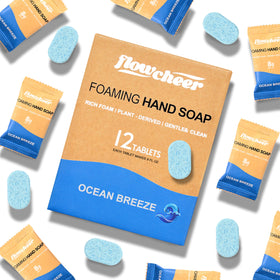 flowcheer front packaging showing Ocean Breeze and eco benefits