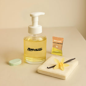 flowcheer size comparison with hand illustrating portable refill convenience