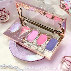 Flower Knows applied on model eye showing blendable, buildable color payoff