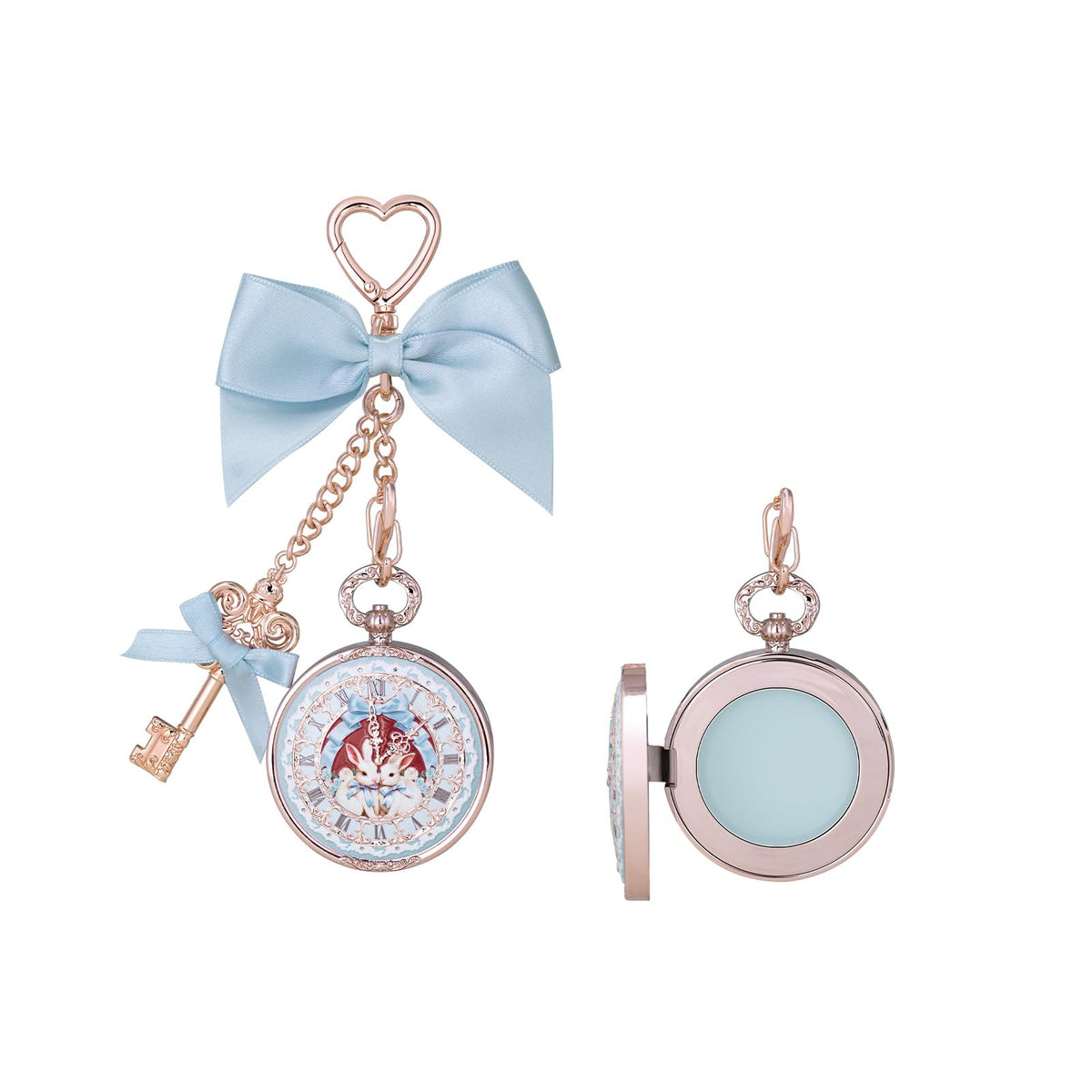 Flower Knows front packaging showing bunny charm and vintage design benefit: stylish portability