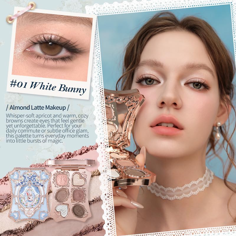 Flower Knows compact open with mirror displaying six shades, practical for touch-ups