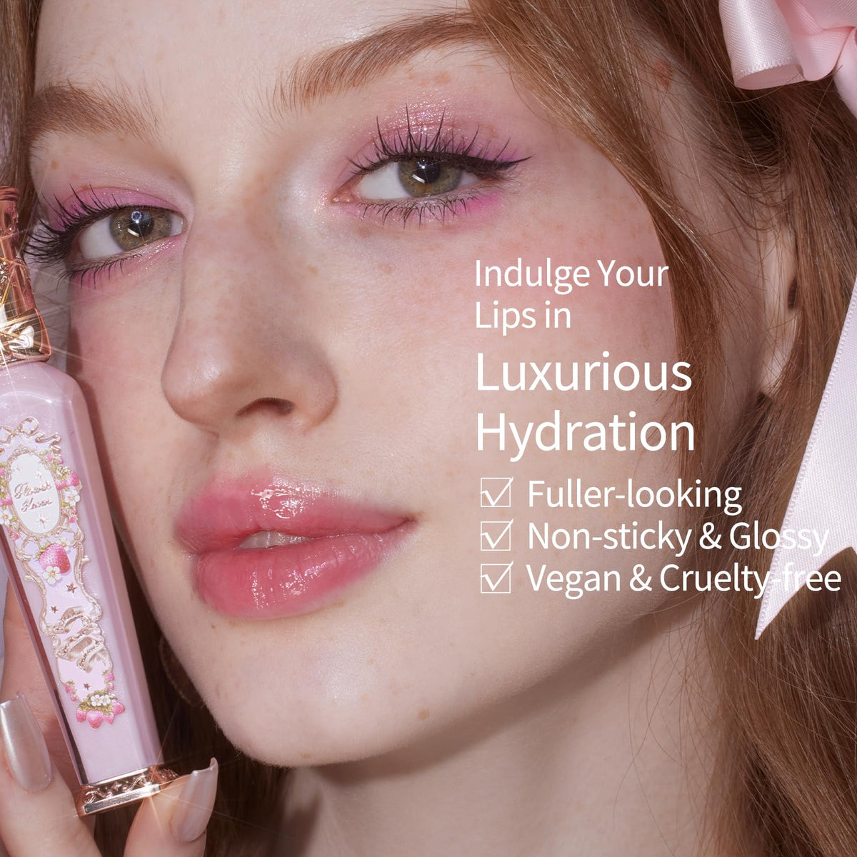 Flower Knows bottle on vanity lifestyle shot suggesting gift-ready luxury and pretty decor benefit