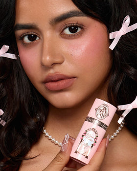 Flower Knows model wearing daytime makeup showing radiant complexion