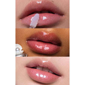 Flower Knows lip swatch in natural light showing subtle moonlit shimmer