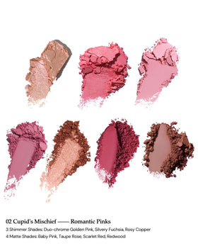 Flower Knows open palette showing seven pink shades, easy-to-match color story