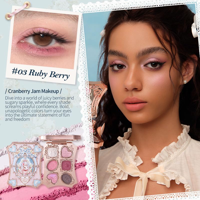 Flower Knows open palette revealing six Ruby Berry shades for versatile looks