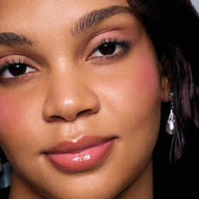 Flower Knows cheek swatch demonstrating natural peach glow and dimension