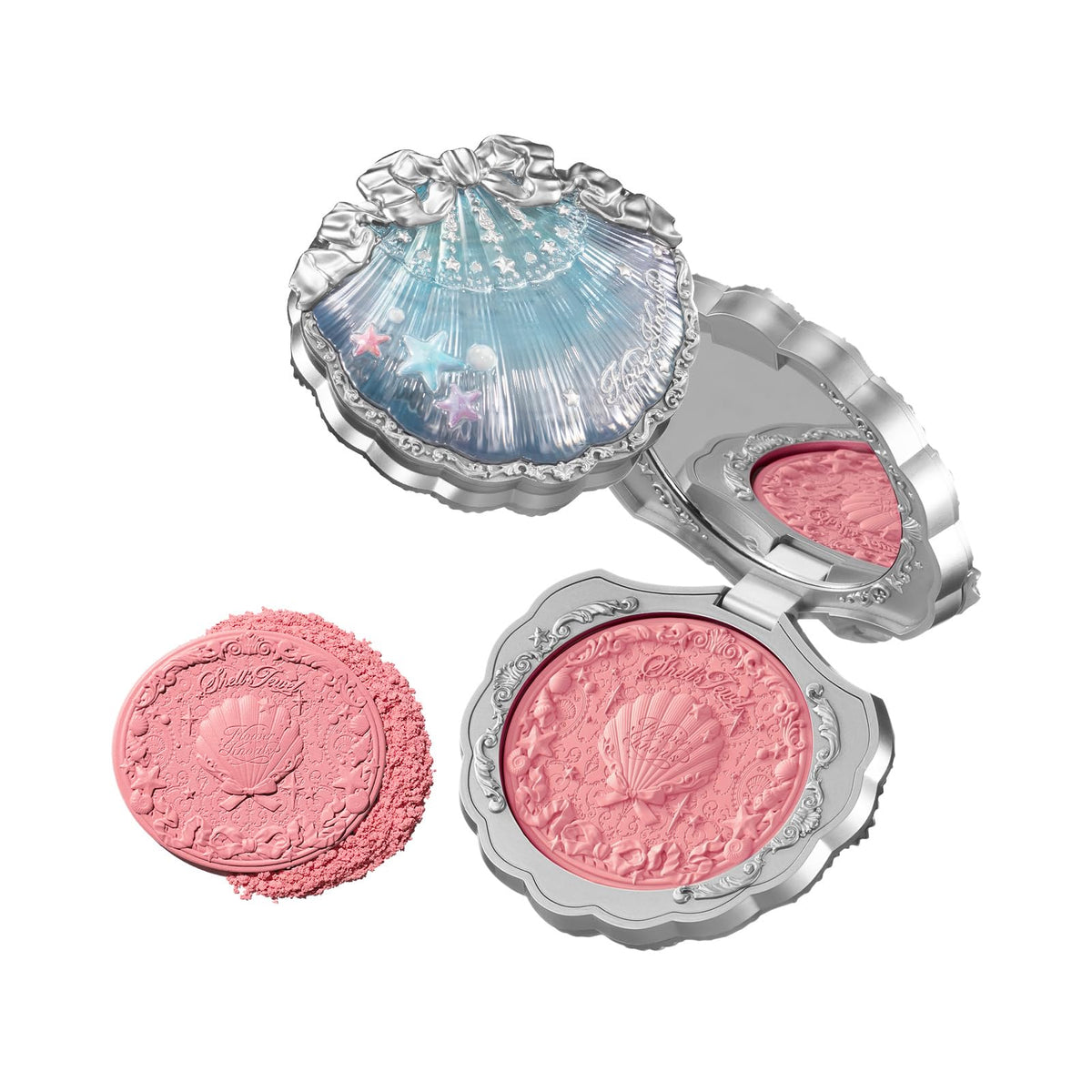 Flower Knows front compact seashell design for collectible vanity display