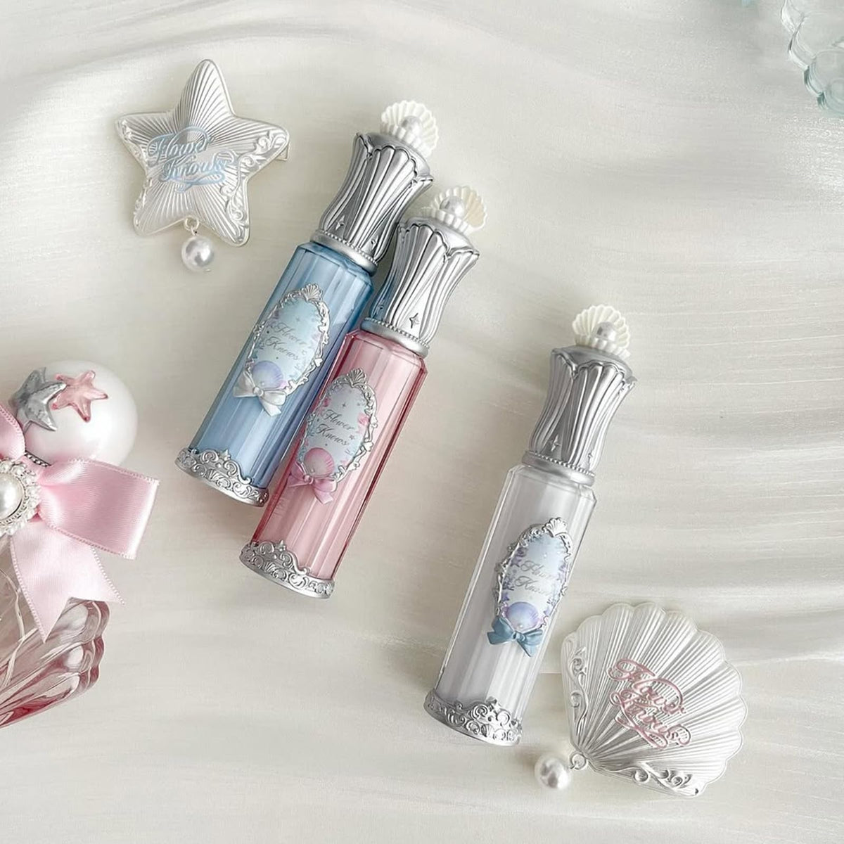 Flower Knows lifestyle image in a purse showing on-the-go hydration convenience