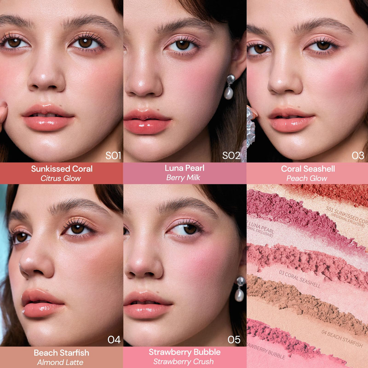 Flower Knows open pan showing peach-pink shade and holographic accents