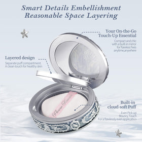 Flower Knows compact open with puff for easy on-the-go application