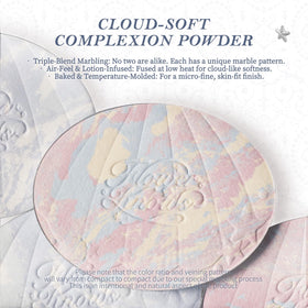 Flower Knows powder texture swirl highlighting fine milled finish for smooth blending benefit