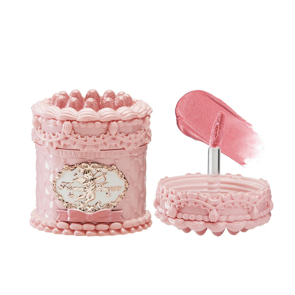 Flower Knows front packaging showing collectible strawberry cake jar and charm