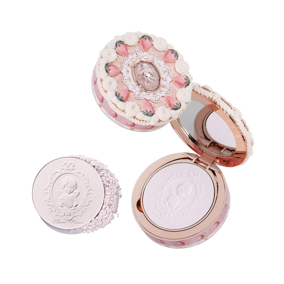 Flower Knows front packaging showing strawberry-shaped compact and mirror