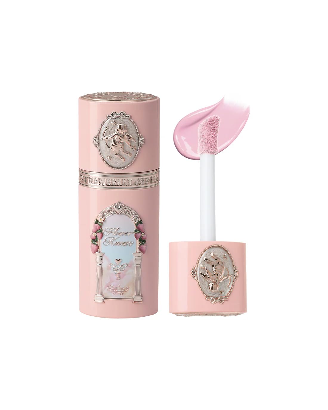 Flower Knows front packaging showing compact blush bottle and label benefit