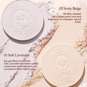 Flower Knows puff and powder texture close-up demonstrating soft finish