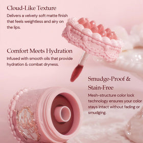 Flower Knows swatch on skin showing mauve rose pink shade payoff