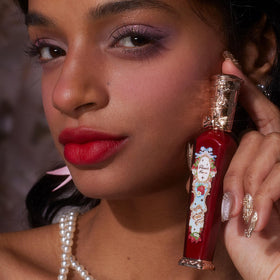 Flower Knows on-lip coverage image showing velvet matte finish comfort