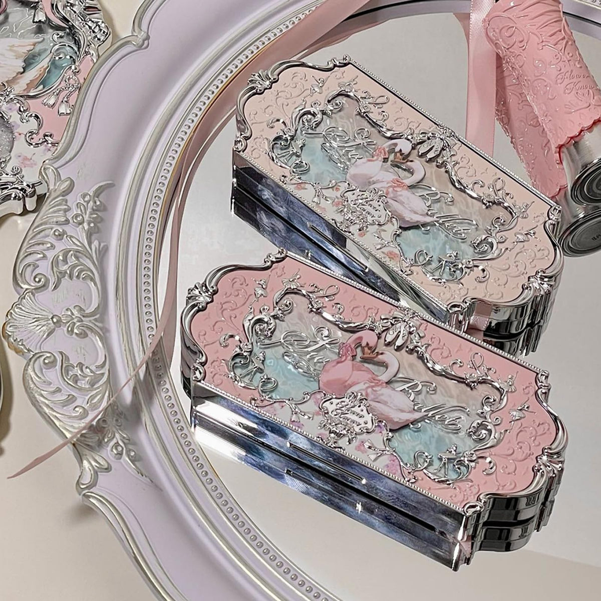 Flower Knows engraved exterior detail with ballet skirts and slippers for aesthetic value