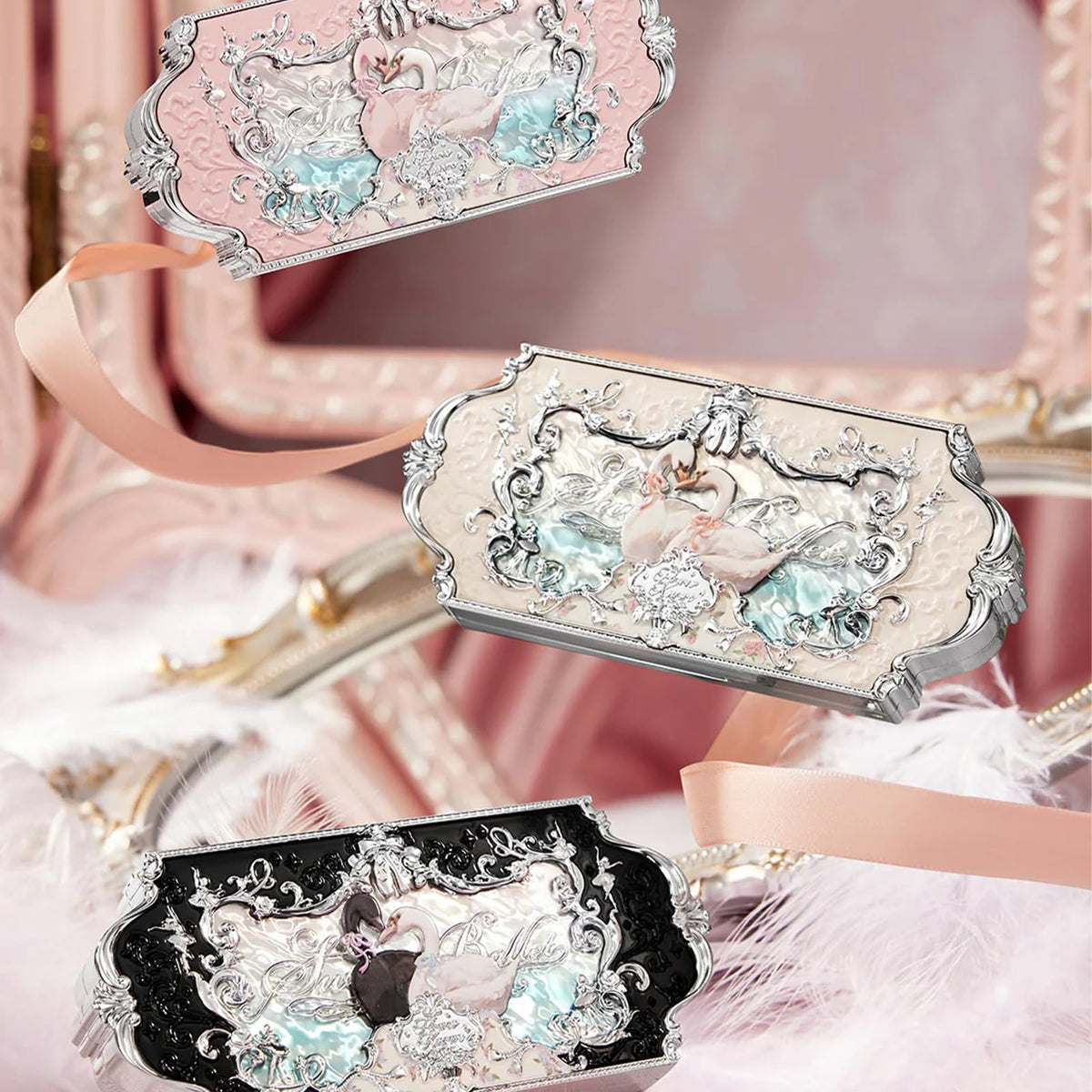 Flower Knows engraved silver detail and swan art emphasizing decorative design