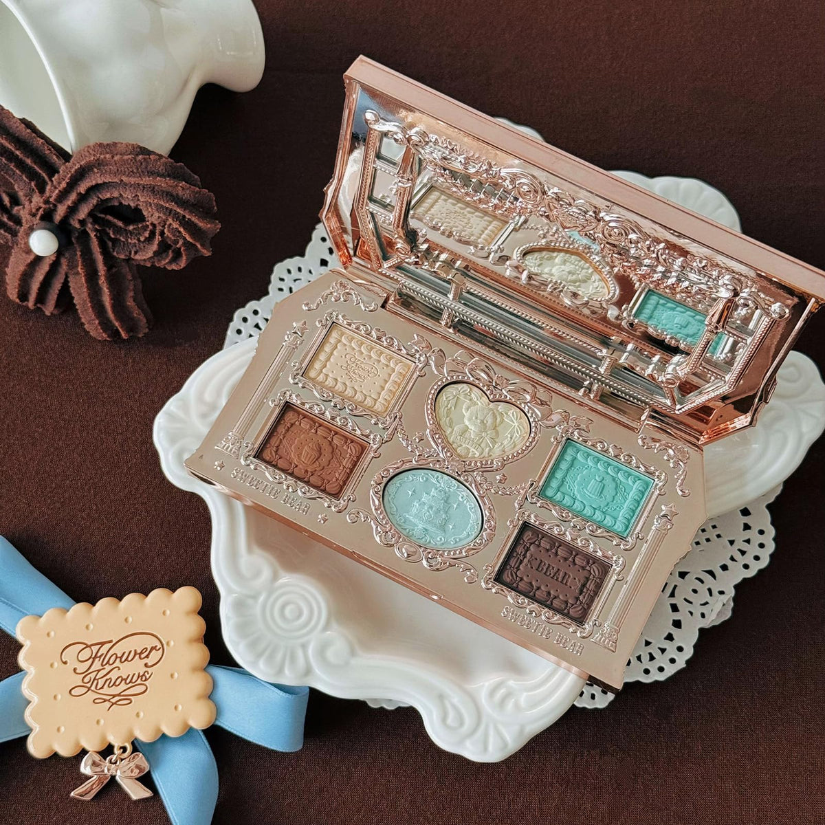 Flower Knows swatches on arm showing shade payoff and buildable pigmentation