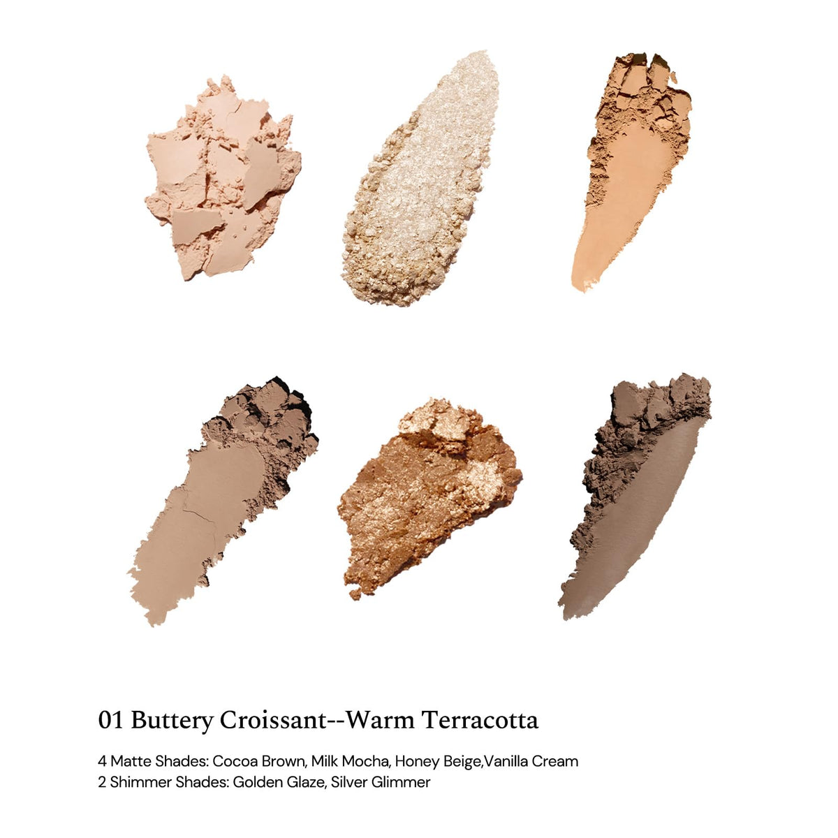 Flower Knows open palette top-down showing six warm shades for versatile looks